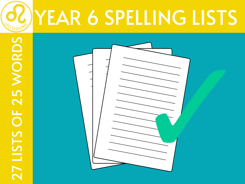 Spelling Lists Year 6 Teaching Resources