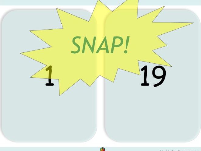 Number bonds to 20 SNAP! Starter, plenary, fluency practice, game