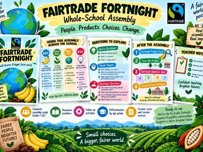 Fairtrade Fortnight Assembly | Whole-School PowerPoint & Teacher Guide