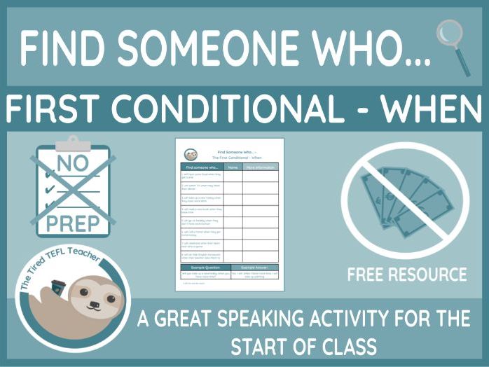 ESL Find Someone Who Activity - The First Conditional with When