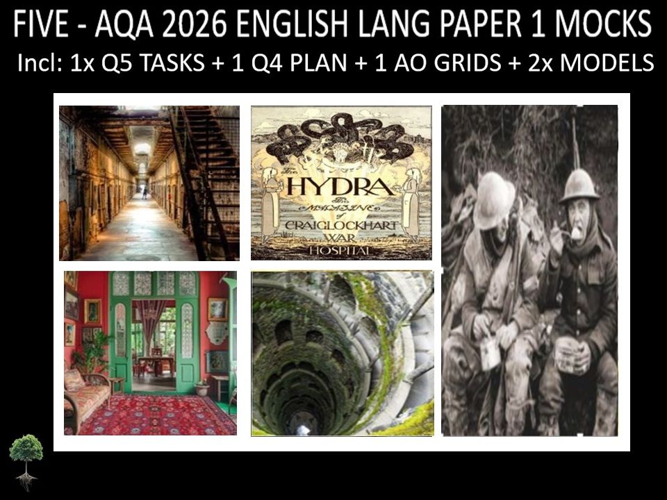 FIVE - AQA PAPER 1 | 2026 FULL MOCKS | Q5 TASKS | Q4 PLAN |AO GRIDS | MODELS
