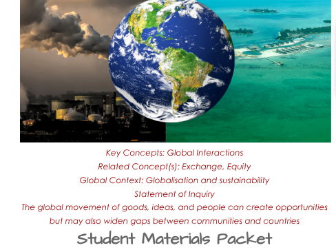 IB MYP Individuals and Society Globalization Student Booklet 12 Lessons