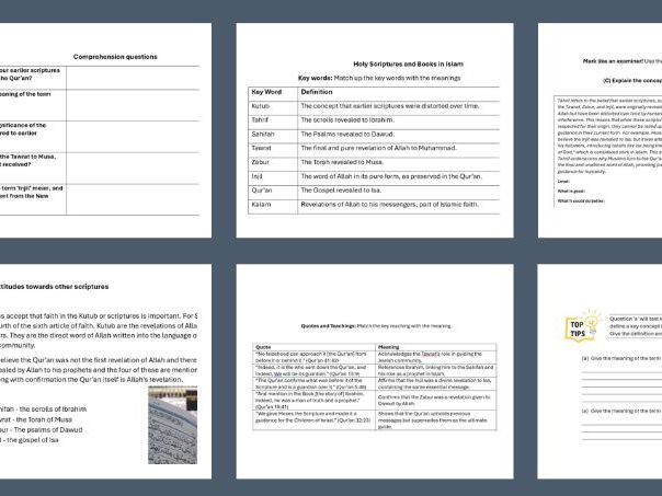 EDUQAS Islam: Holy Scriptures in Islam revision workbook