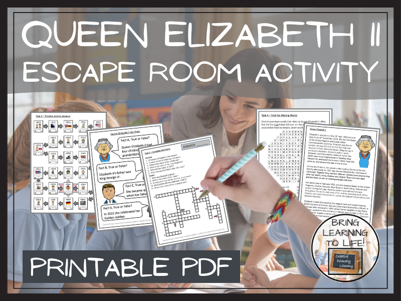 Queen Elizabeth II Escape Room Activity