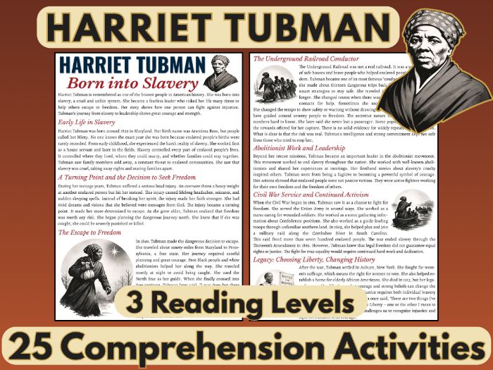 Harriet Tubman Biography: 3 Text Levels