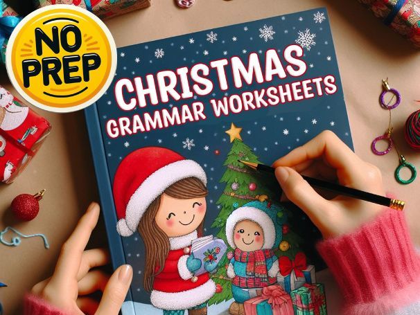 Christmas Grammar Worksheets #2 for High School NO PREP December