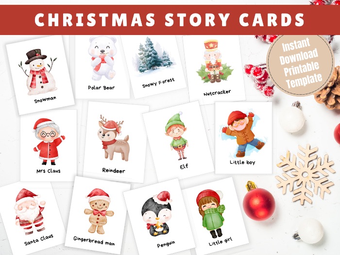 Christmas Story Telling card for Kids