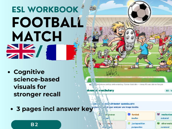Football  ESL Picture Description Workbook | B2 English + French