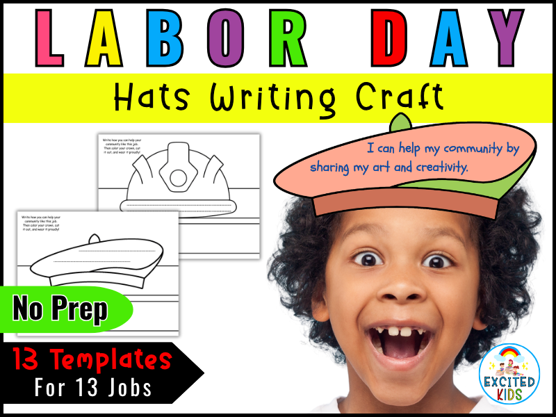 Labor Day Hats Writing Craft | Community Helpers Crowns | Career Day Craftivity