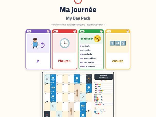 French My Day Sentence-Building Game