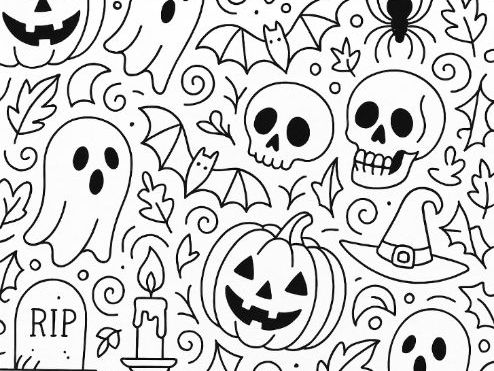 Halloween Ghost Jack o Lantern Colouring Sheet