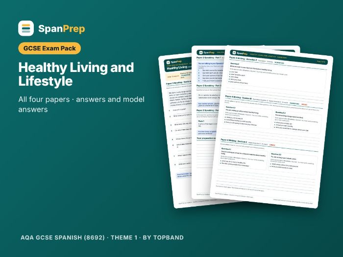 Healthy Living and Lifestyle Exam Pack (AQA GCSE Spanish)