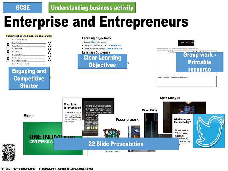 Enterprise and Entrepreneurs GCSE / iGCSE Business Full Lesson