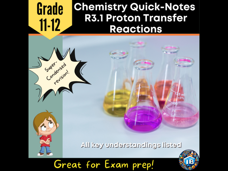 IB DP Chemistry R3.1 Proton Transfer Reactions: Condensed Topic Revision Notes - 2026