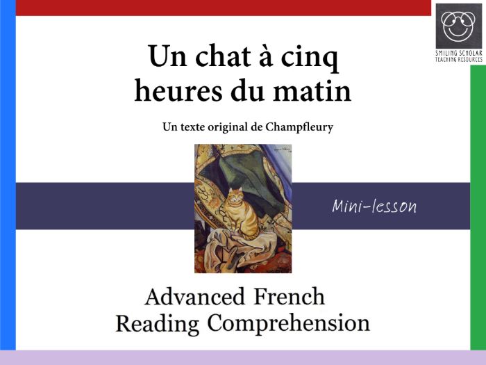 Advanced French Mini-Lesson: Un chat à cinq heures du matin