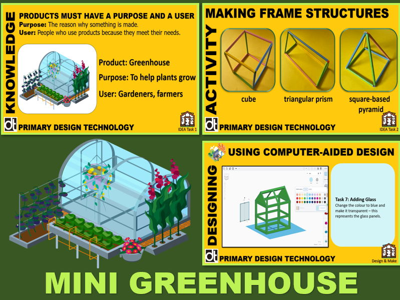 Design Technology - Mini Greenhouse - Non CAD Version  (Lower Key Stage 2)