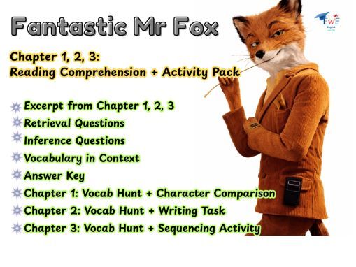Fantastic Mr Fox: Reading Comprehension, Retrieval, Inference, Vocabulary + Activity Pack Years 3–8