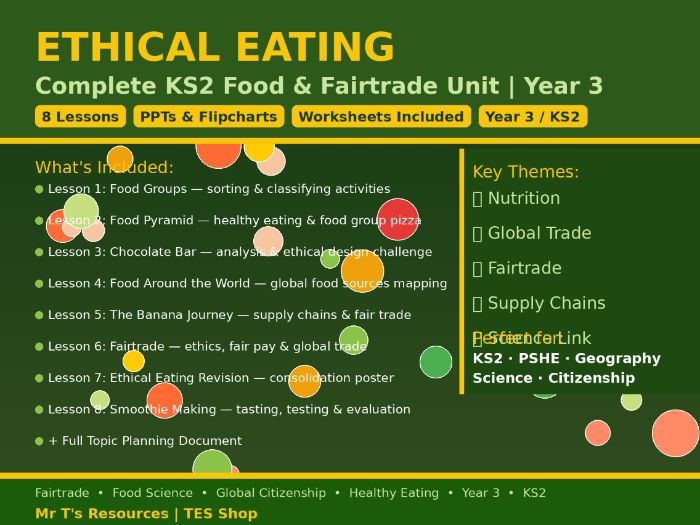 Ethical Eating | Year 3 Complete Topic Bundle | Food, Fairtrade & Global Citizenship