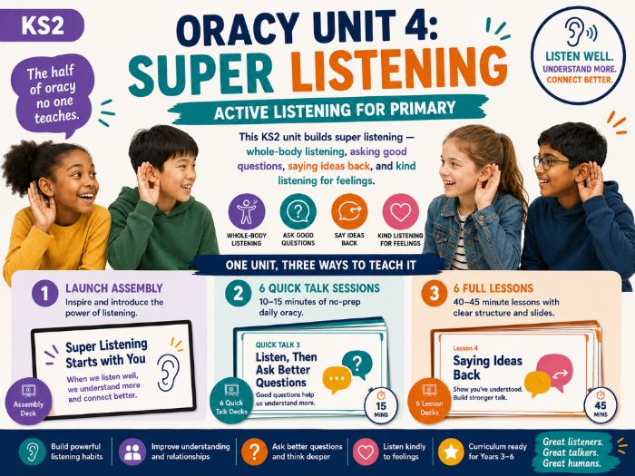 KS2 Oracy Unit 4: Super Listening | Active Listening for Primary