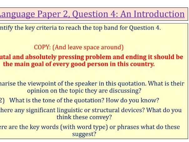 Language Paper 2 Q4- Guns in schools