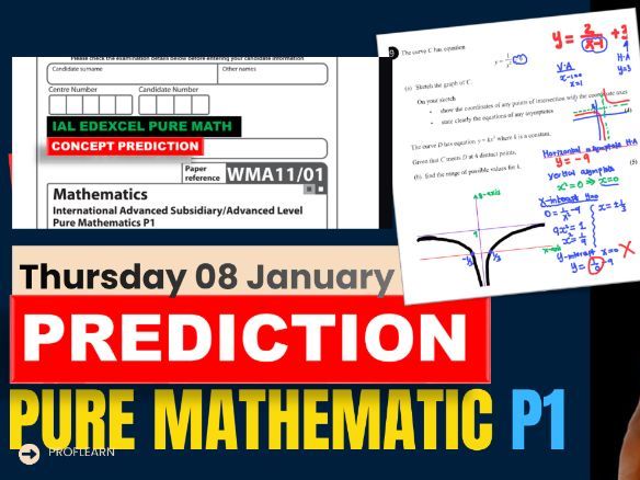 Pure Mathematics P1 January 2026 Predictions with Answers and Mark Scheme for Edexcel