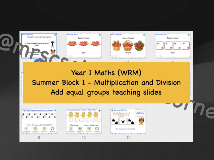 Add equal groups teaching slides - Year 1 WRM Summer Blk 1 - Multiplication and Division Step 5