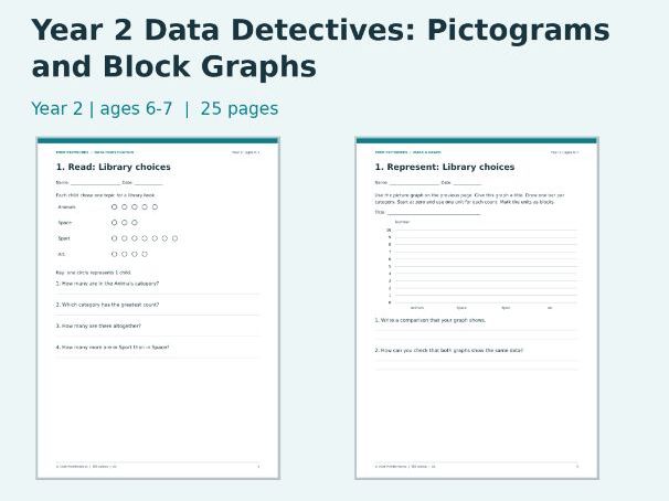Year 2 Data Detectives: Pictograms and Block Graphs