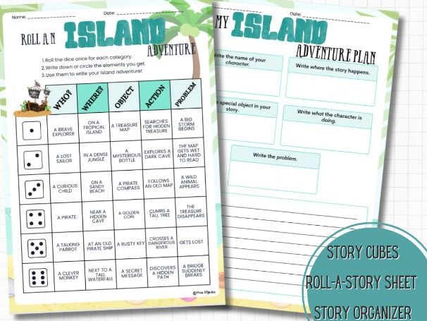 Roll an Island adventure – ESL Roll the Dice Speaking & Writing Activity | Creative Writing Game