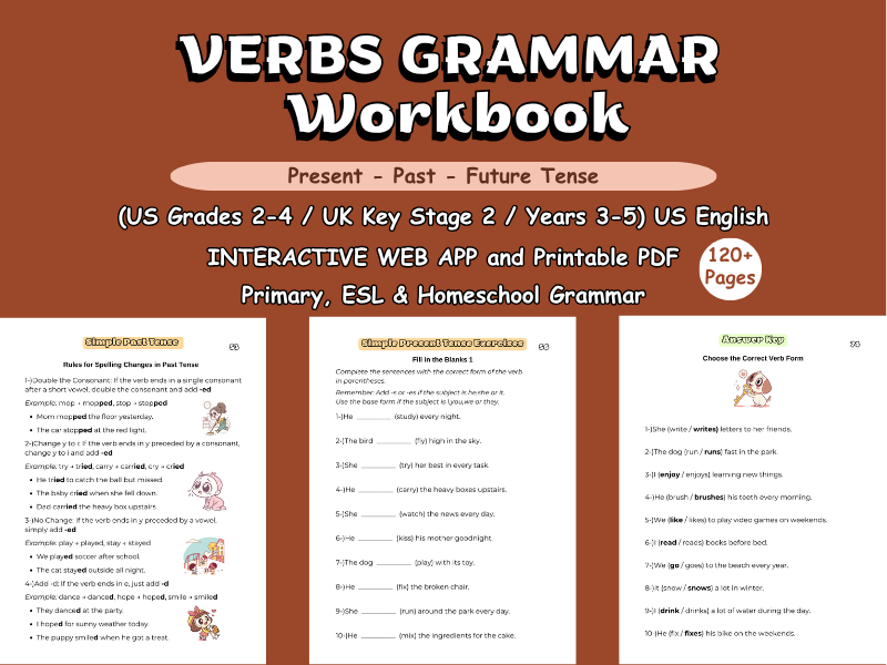 Verbs Grammar Workbook: Gr 2-4/KS 2