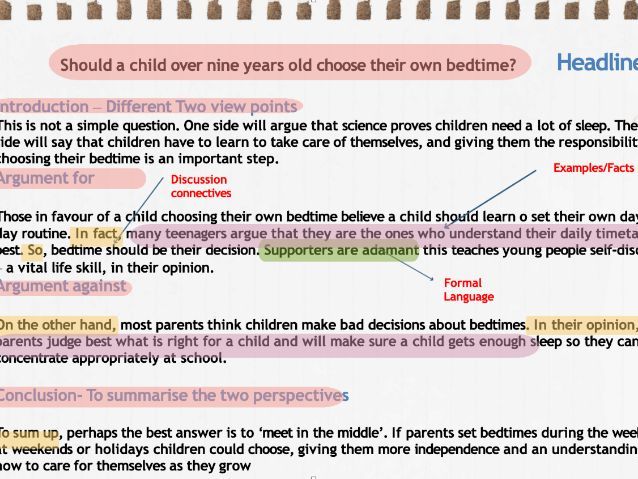 Cambridge Primary English Checkpoint Balanced Argument Writing