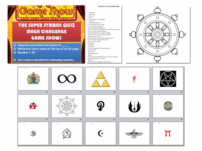 Philosophy & Religion Symbols Quiz [Perfect for end of term fun lessons!]