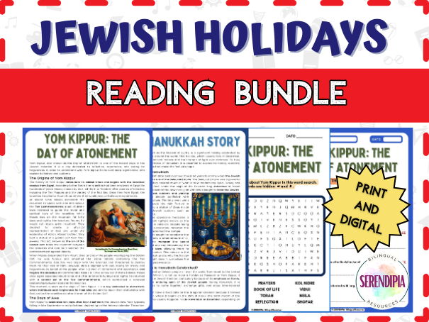 BUNDLE | Jewish Holidays Reading Comprehension Activities | Hanukkah Yom Kippur | KS3 KS4 Literacy