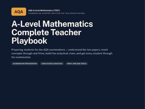 A Level Mathematics — AQA | Examination Playbook | AQA A-level Mathematics (7357) | 25 Pages