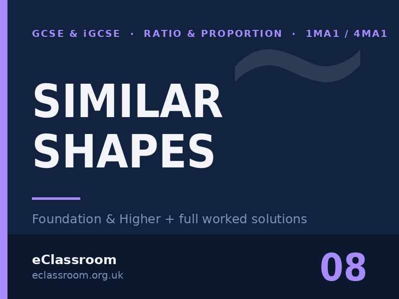 GCSE & iGCSE Similar Shapes worksheet