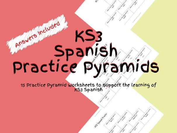 15 KS3 Spanish Practice Pyramid Worksheets PDF