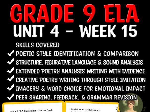 Grade 9 ELA Unit 4 Week 15 | Writing About Poetry & Creative Imitation