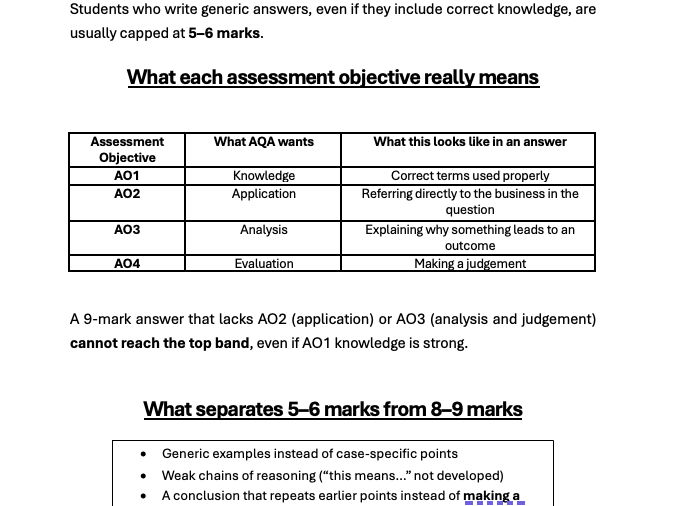 GCSE AQA Business – How to Answer 9-Mark Questions (Exam Technique Guide)