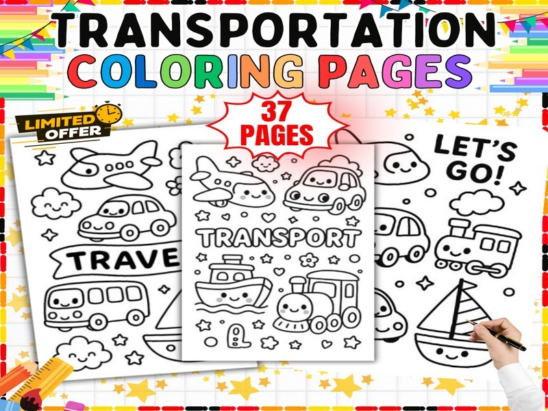 Vehicle Coloring Pages | 37 Cars Trains and Boats Coloring Sheets for Kids