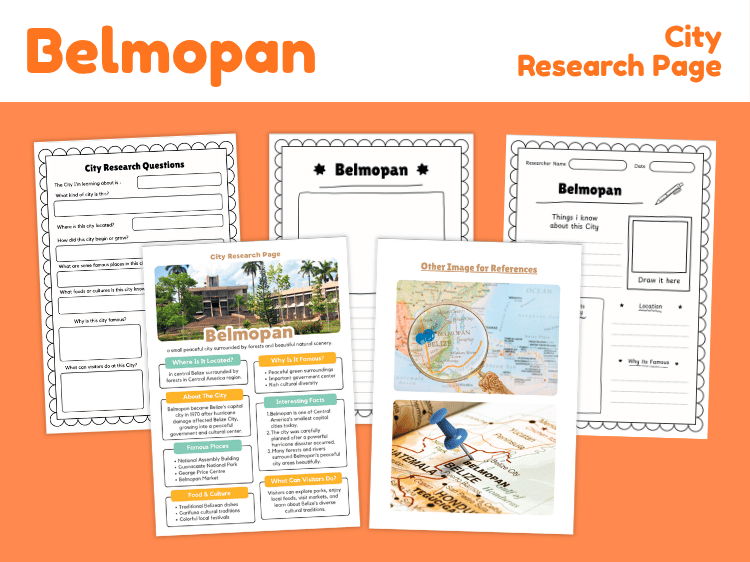Belmopan City Research Project | Belize Geography Worksheets