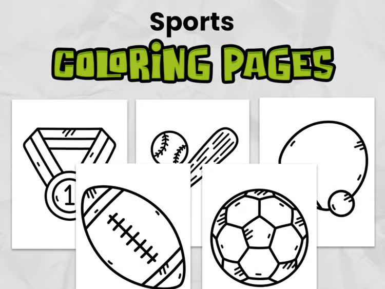Sports Coloring Pages | Printable Activity for Kindergarten & Elementary