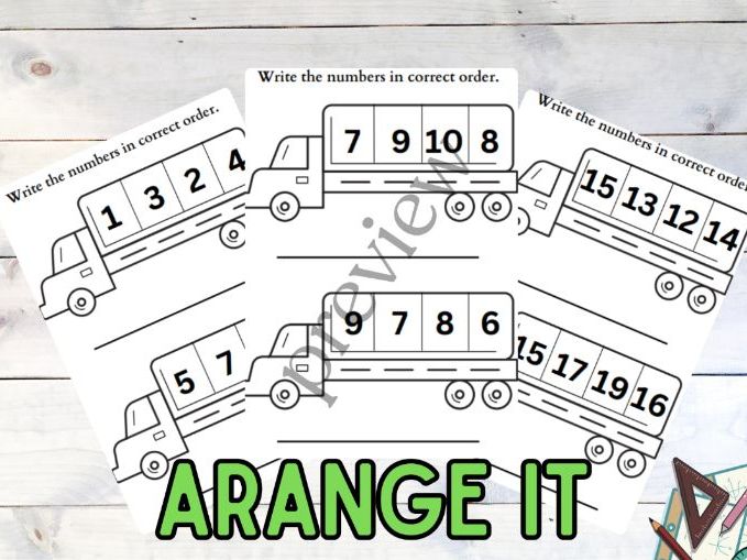Arrange It Right : Number Sequencing & Ordering Worksheets for Early Maths Skills