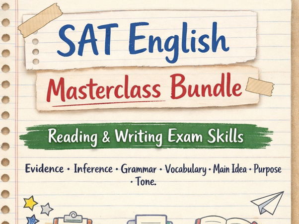 SAT English Masterclass Bundle: Reading & Writing Exam Skills | Question Types, Evidence, Inference, Grammar & Strategies