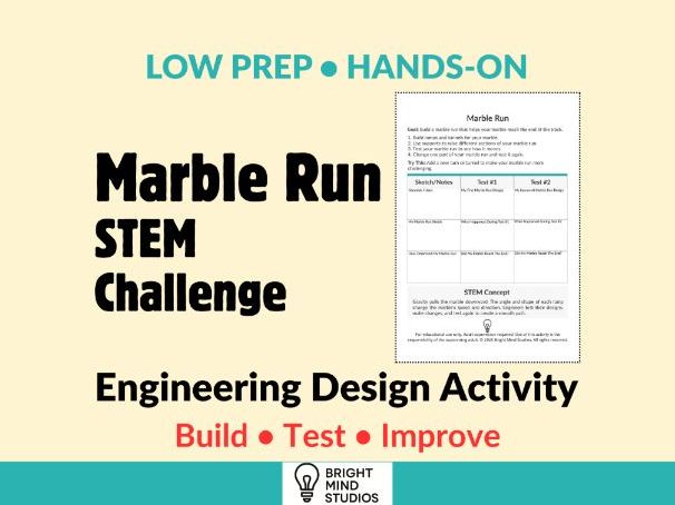 Marble Run STEM Challenge | Engineering Design Activity | Simple Materials | KS1 & KS2