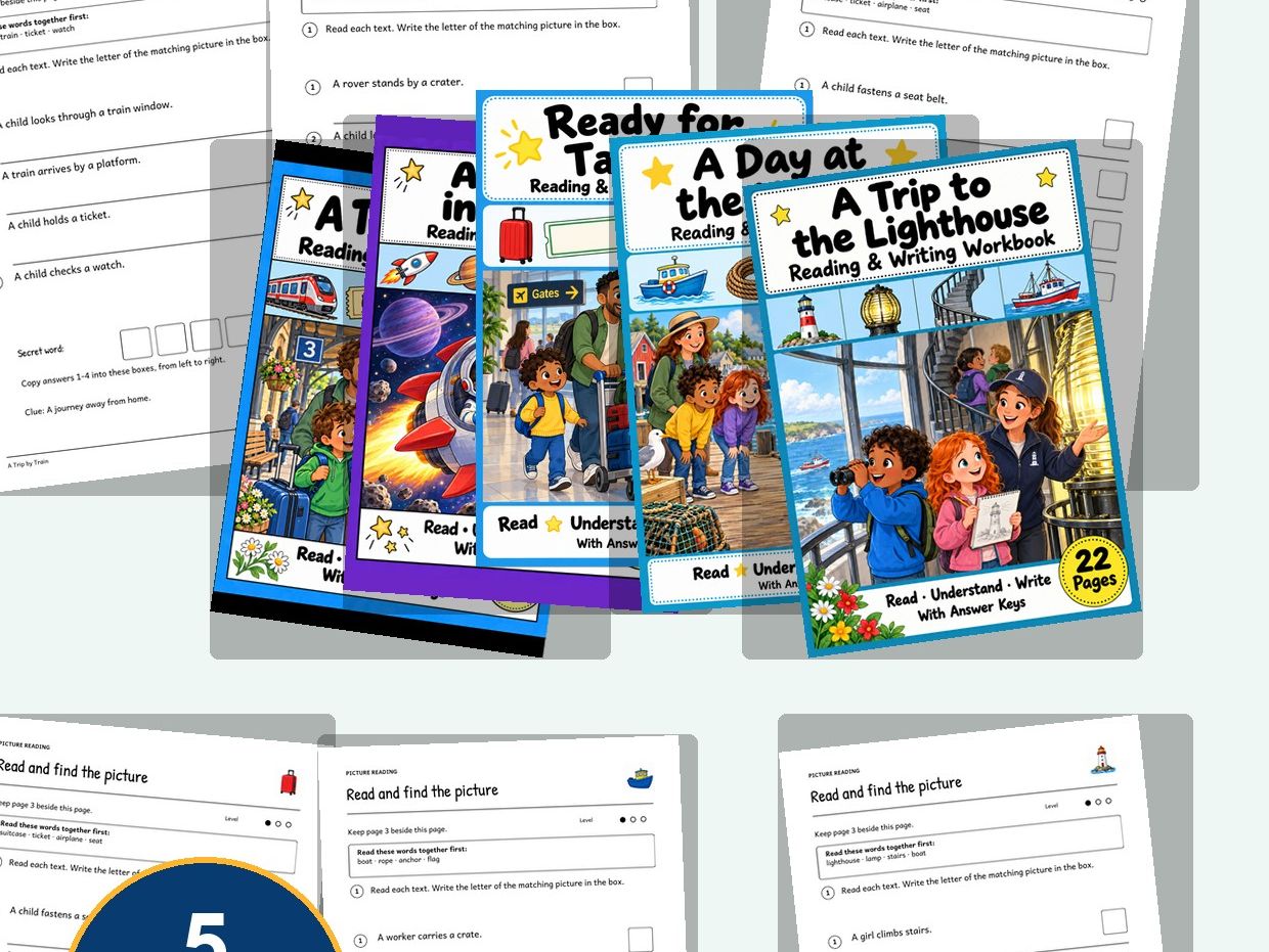 Transportation & Travel Reading Comprehension Bundle | Grades 1-2 EAL ESL