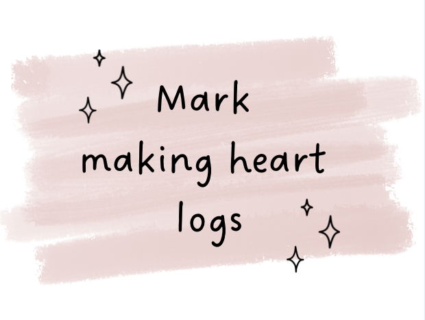 Heart Mark Making Logs