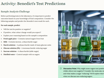 AS Level Biology - Testing for biological molecules