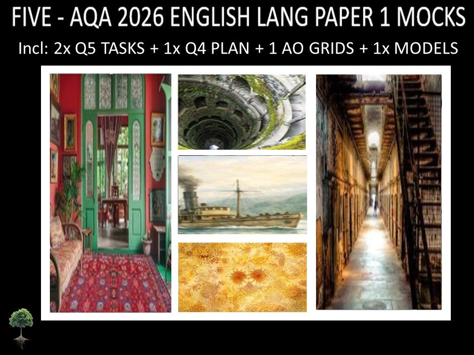 FIVE - AQA PAPER 1 | 2026 FULL MOCKS | Q5 TASKS | Q4 PLAN |AO GRIDS | MODELS