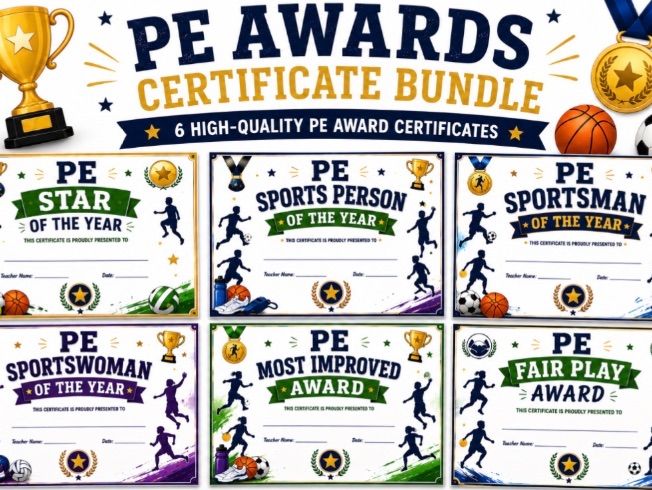 PE Awards Certificate Bundle | End of Year PE Certificates | Sports Day Awards | Printable Physical