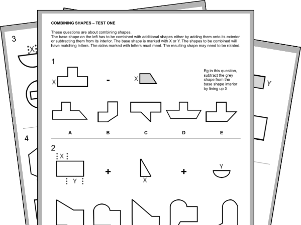 Eleven Plus Combining Shapes Spatial Reasoning