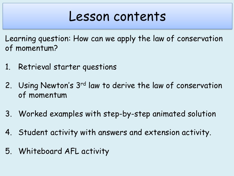 AQA (A-Level) 9.3 Conservation of momentum